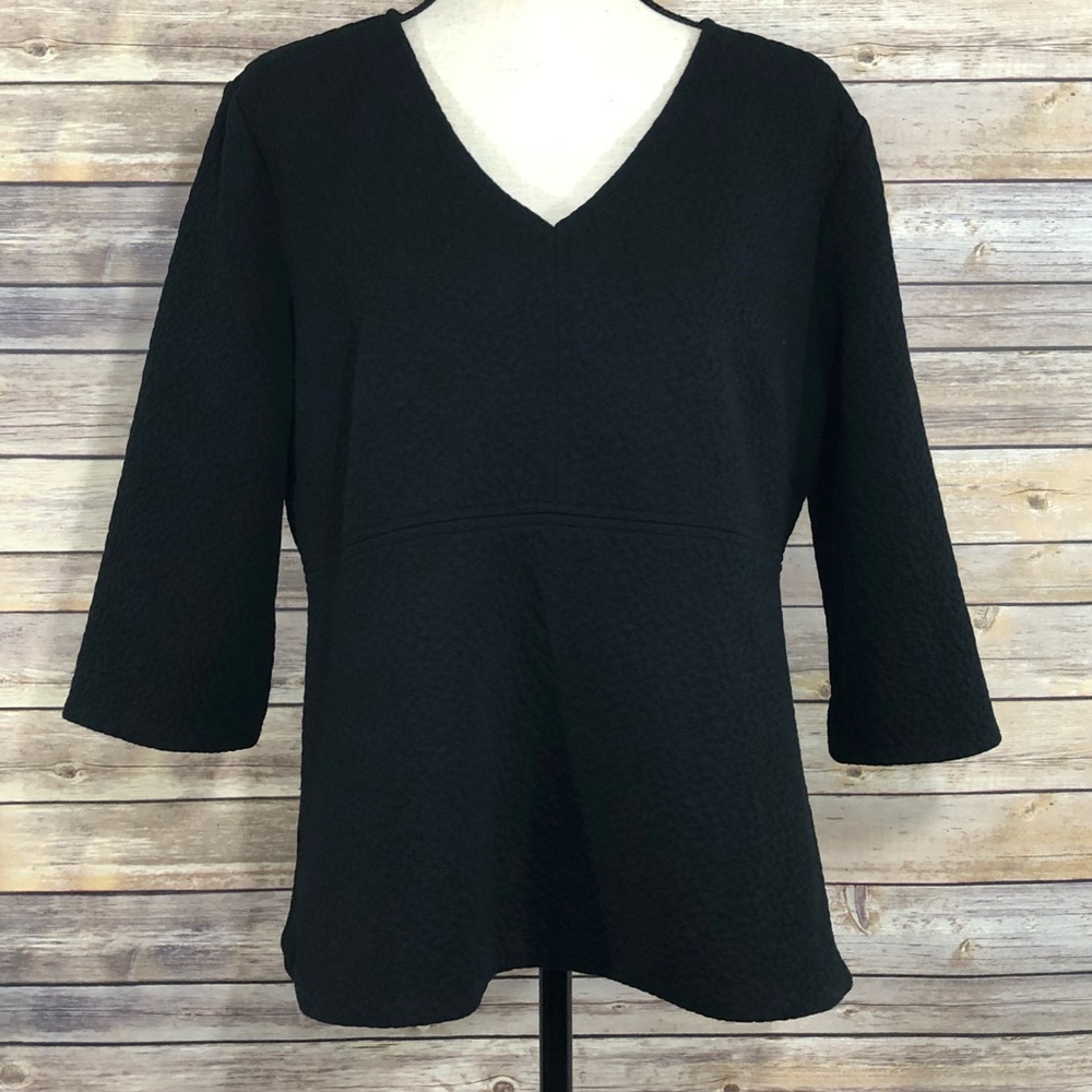 Ann Taylor Black Textured Blouse